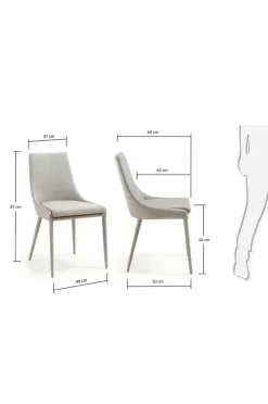 DANT Stol Ljusgrå Textil 2-pack