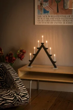 Elljusstake 7 Lj Trä 56cm