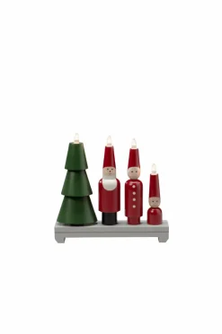 Elljusstake 4 Ljus "Tomte" 28cm