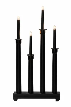 Elljusstake 4 Ljus Trä 59cm