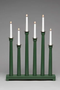 Elljusstake 6 Ljus Trä 59cm