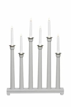 Elljusstake 6 Ljus Trä 59cm