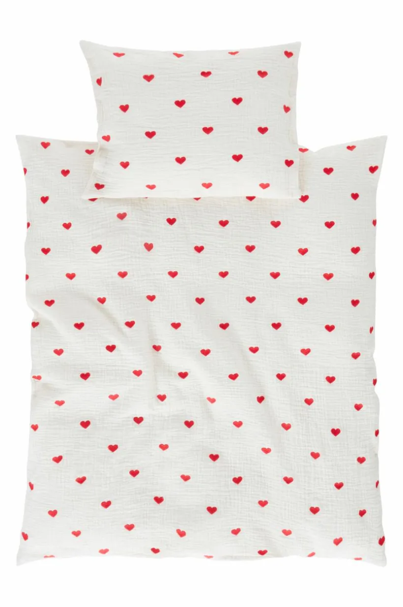 HEARTS BABY Påslakanset Vagn/vagga - Ekologisk