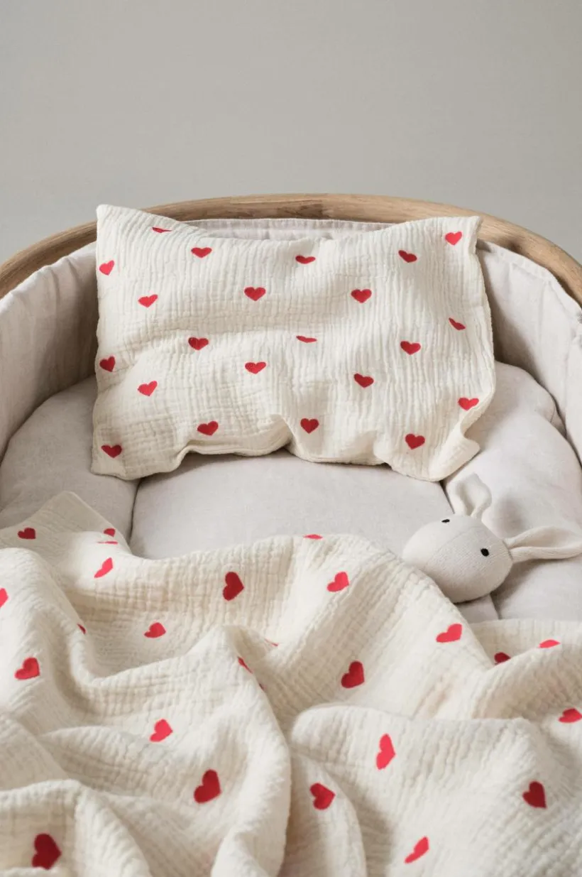 HEARTS BABY örngott 35x28 Cm - Ekologisk